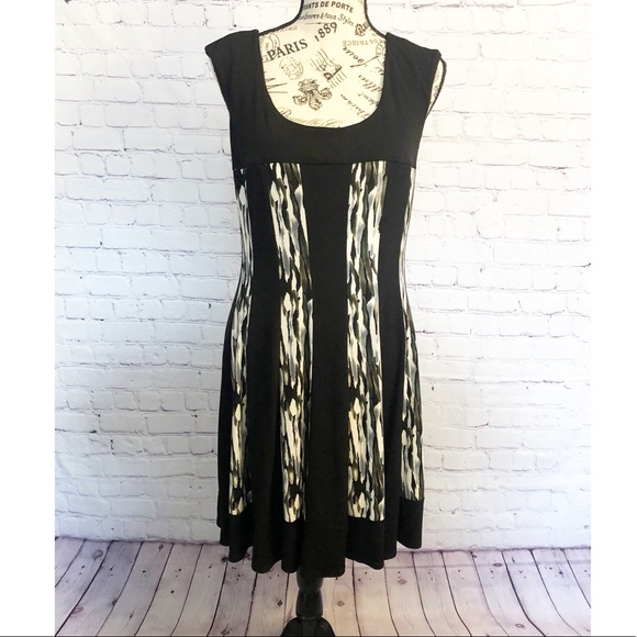 connected apparel Dresses & Skirts - FINAL PRICE Connected Black and White A-Line Dress